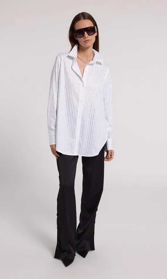 Women Generation Love Clothing Tops Marc Crystal Poplin Shirt Whiteclear