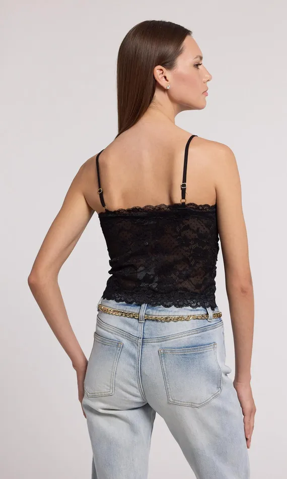 Women Generation Love Clothing Tops Odilla Lace Cami Black Beige
