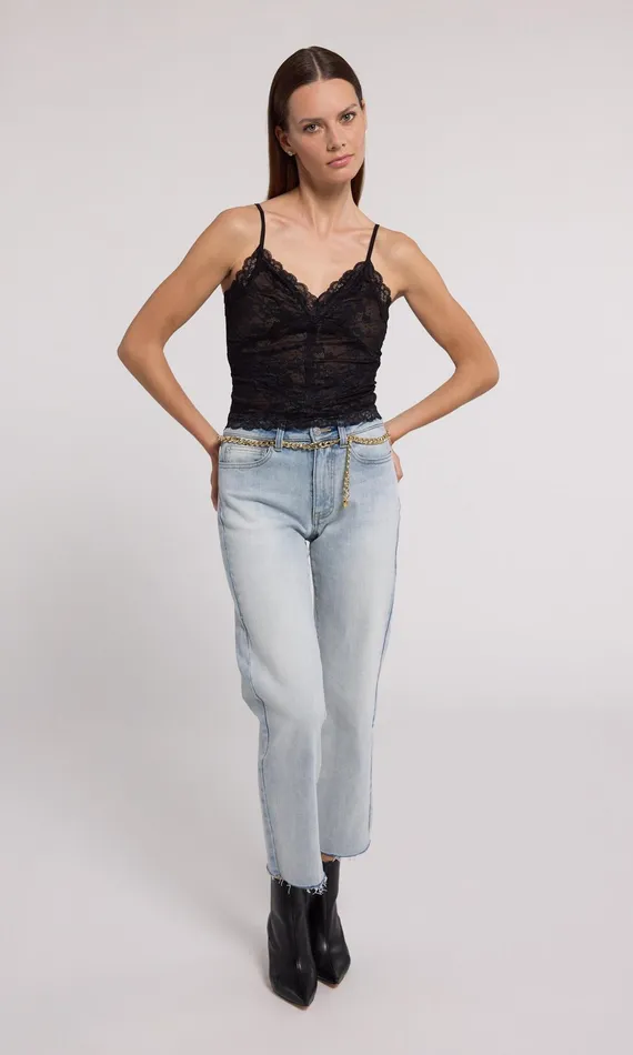 Women Generation Love Clothing Tops Odilla Lace Cami Black Beige
