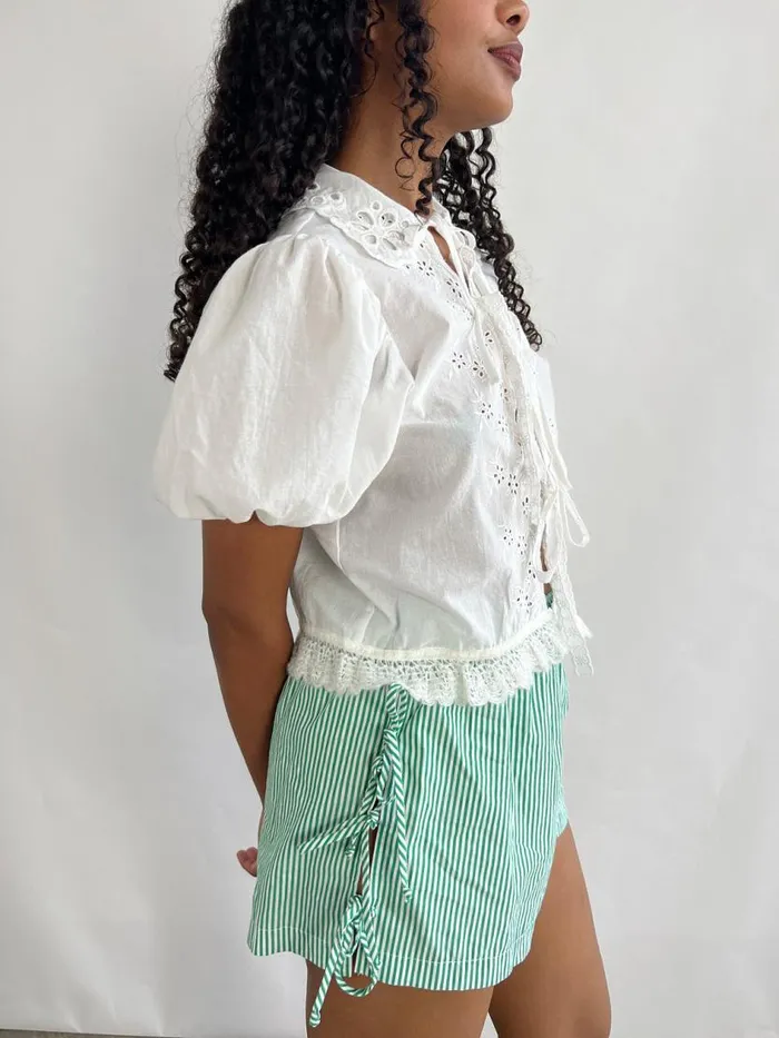 Women Goat Eyelet Blouse White Lisa Says Gah Tops