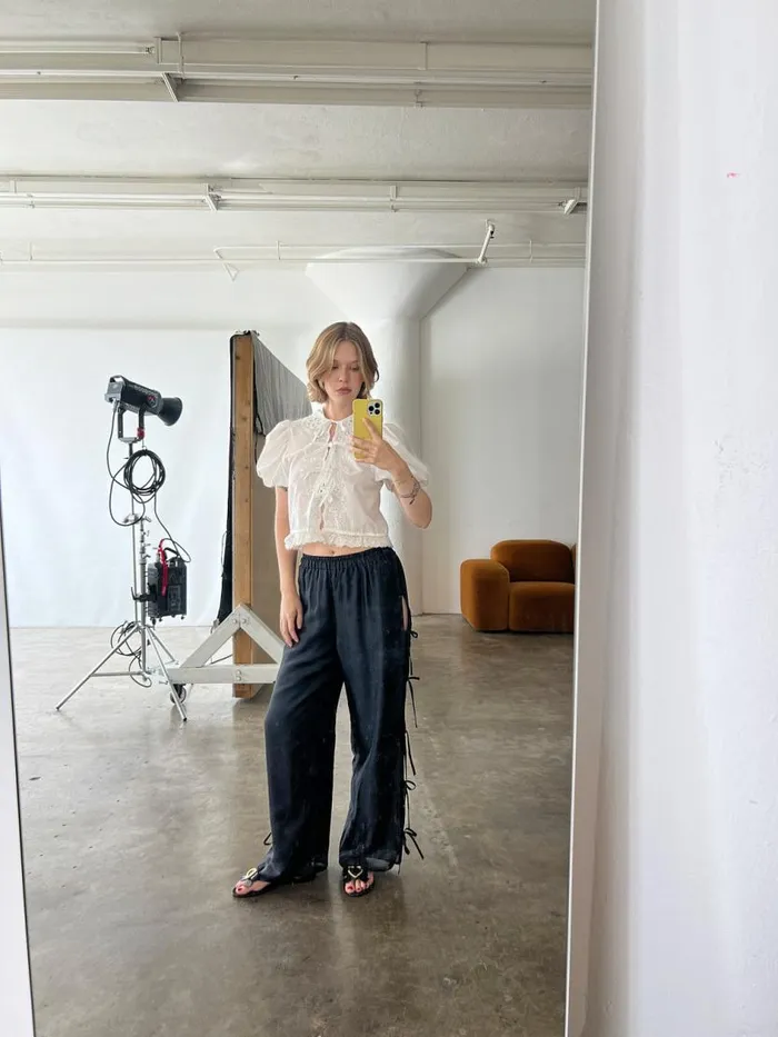 Women Goat Eyelet Blouse White Lisa Says Gah Tops