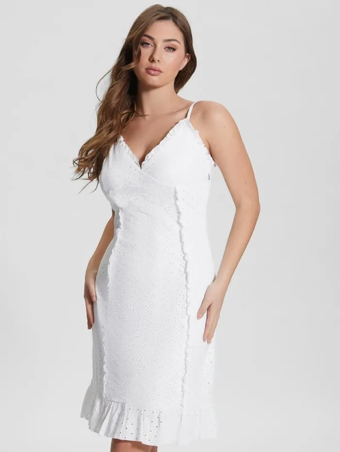 Women GUESS Amal Paisley Mini Dress Pure White Dresses and Jumpsuits