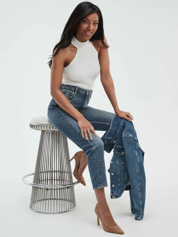 Women GUESS Eco Distressed HighRise Mom Jeans Negroni Jeans and Denim Women GUESS Eco Distressed HighRise Mom Jeans Negroni Jeans and Denim