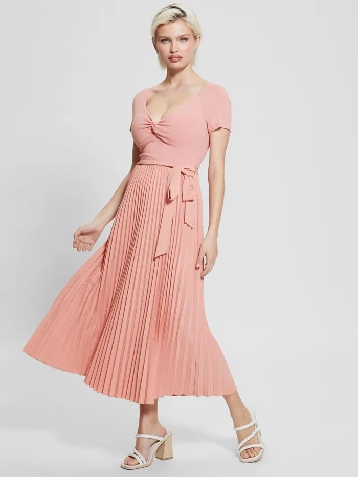 Women GUESS Eco Erynn Belted Dress Midsummer Rose Dresses and Jumpsuits