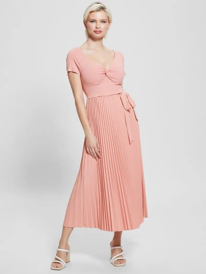Women GUESS Eco Erynn Belted Dress Midsummer Rose Dresses and Jumpsuits Women GUESS Eco Erynn Belted Dress Midsummer Rose Dresses and Jumpsuits