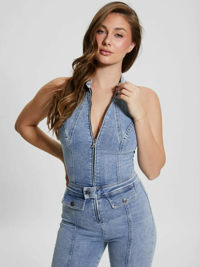 Women GUESS Eco Penny Jumpsuit Cast Off Jeans and Denim