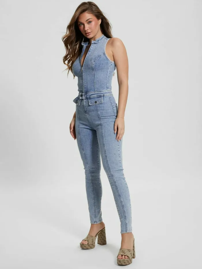 Women GUESS Eco Penny Jumpsuit Cast Off Jeans and Denim