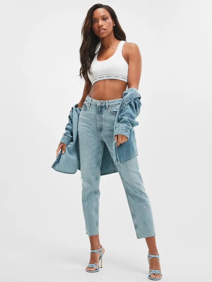 Women GUESS Eco Slim Mom Jeans Moonstone Blue Jeans and Denim Women GUESS Eco Slim Mom Jeans Moonstone Blue Jeans and Denim