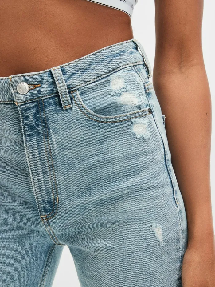 Women GUESS Eco Slim Mom Jeans Moonstone Blue Jeans and Denim Women GUESS Eco Slim Mom Jeans Moonstone Blue Jeans and Denim