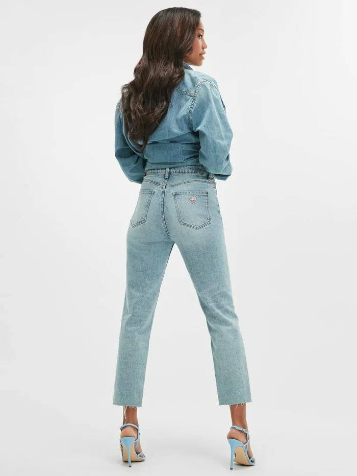 Women GUESS Eco Slim Mom Jeans Moonstone Blue Jeans and Denim Women GUESS Eco Slim Mom Jeans Moonstone Blue Jeans and Denim