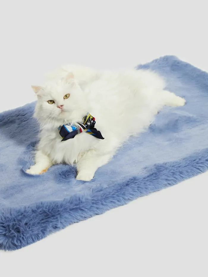 Women GUESS FauxFur Pet Carpet Blue Sky Home