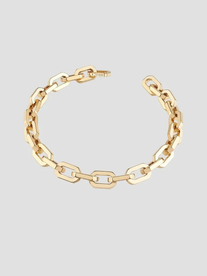 Women GUESS GoldTone Octagonal Necklace Yellow Gold Jewelry