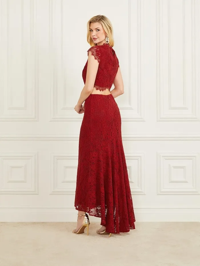 Women GUESS Hannah Lace Maxi Dress Lacquer Red A503 Dresses and Jumpsuits Women GUESS Hannah Lace Maxi Dress Lacquer Red A503 Dresses and Jumpsuits