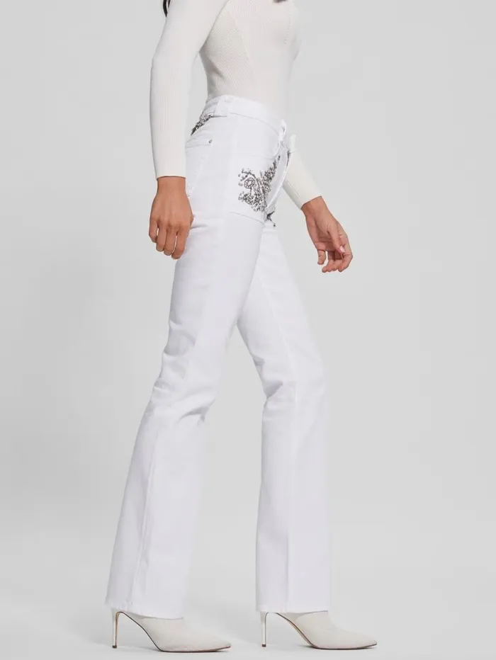 Women GUESS Rayna Baby Boot Jeans Pure White Multi Jeans and Denim Women GUESS Rayna Baby Boot Jeans Pure White Multi Jeans and Denim