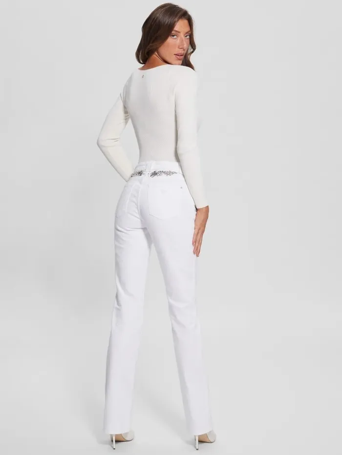 Women GUESS Rayna Baby Boot Jeans Pure White Multi Jeans and Denim Women GUESS Rayna Baby Boot Jeans Pure White Multi Jeans and Denim