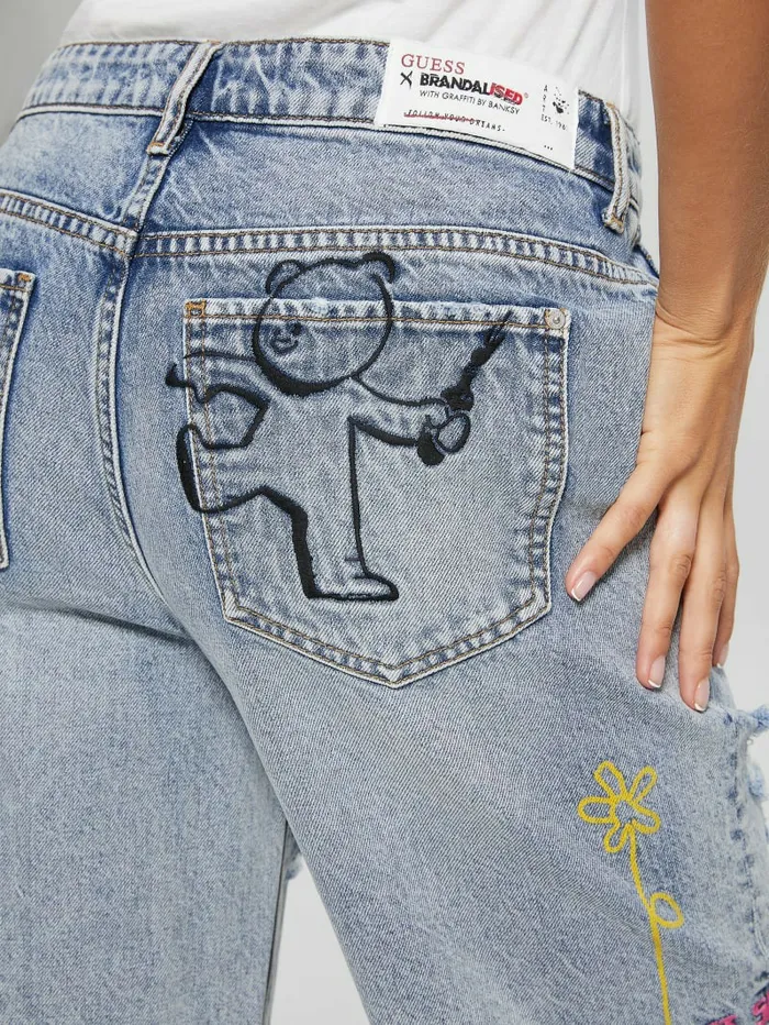 Women GUESS Relaxed Denim Bermuda Shorts Salty Isles Bottoms