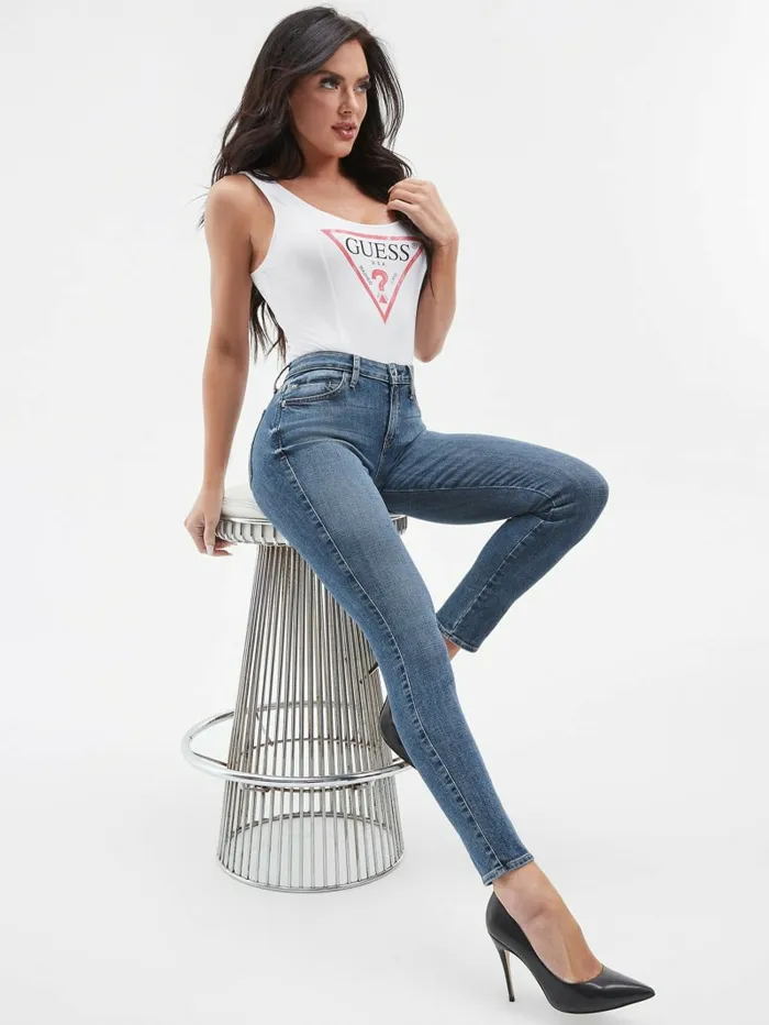 Women GUESS Sexy Curve Skinny Jeans Blue Fog Wash Jeans and Denim