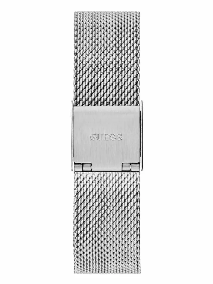 Women GUESS SilverTone Mesh Analog Watch Silver Watches