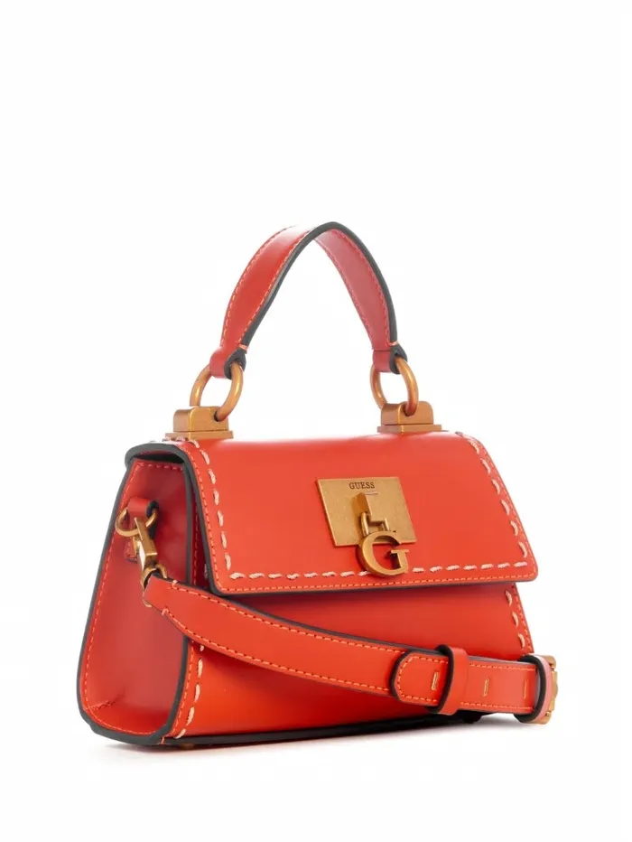 Women GUESS Stephi Mini FoldOver Crossbody Orange Handbags Women GUESS Stephi Mini FoldOver Crossbody Orange Handbags