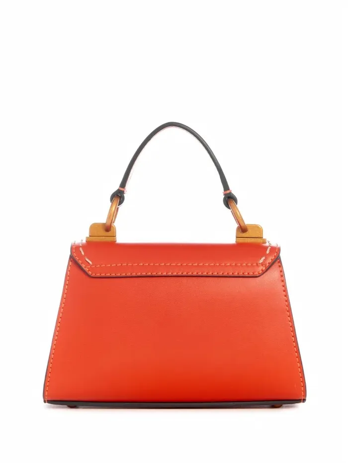 Women GUESS Stephi Mini FoldOver Crossbody Orange Handbags Women GUESS Stephi Mini FoldOver Crossbody Orange Handbags