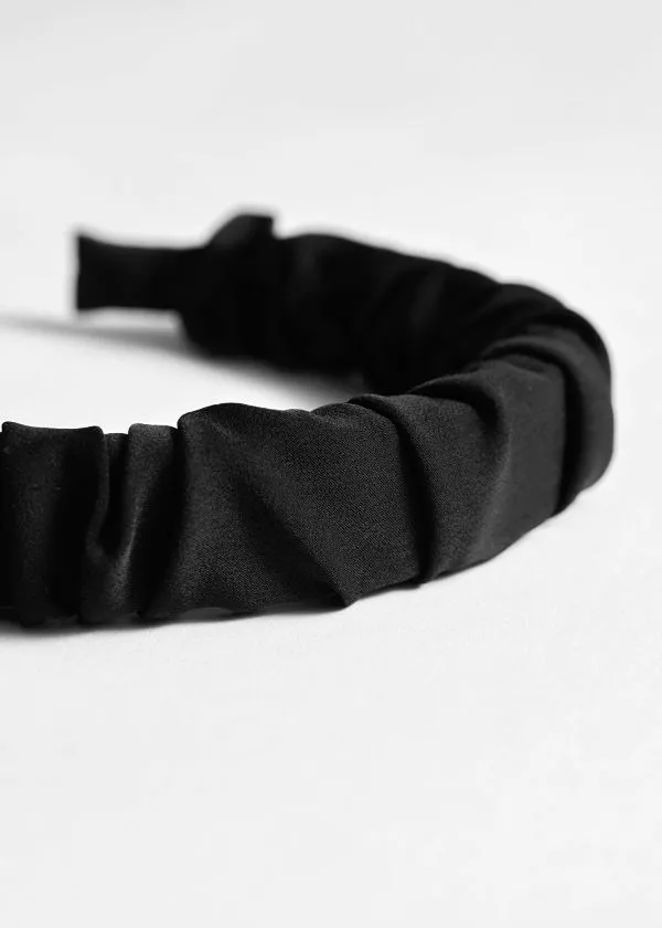 Women Hair Accessories and Other Stories Ruched Alice Headband Black