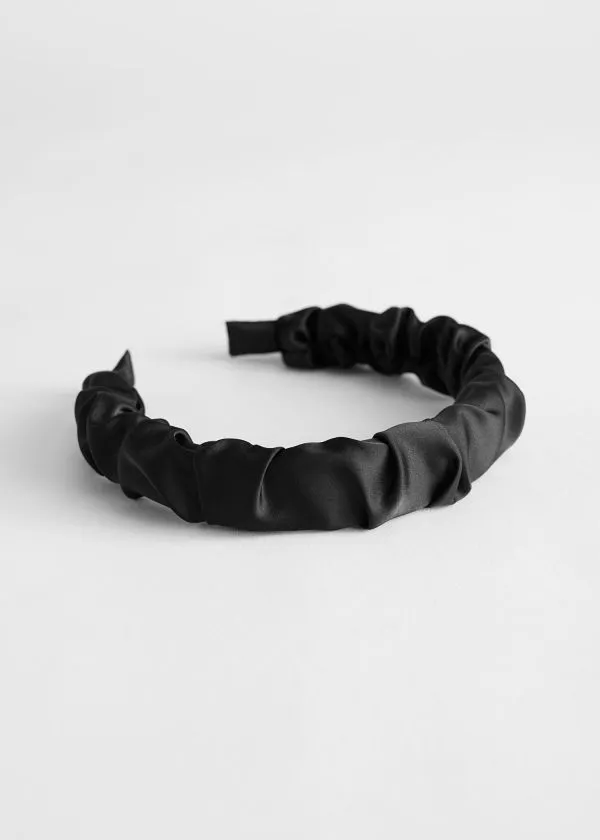 Women Hair Accessories and Other Stories Ruched Alice Headband Black
