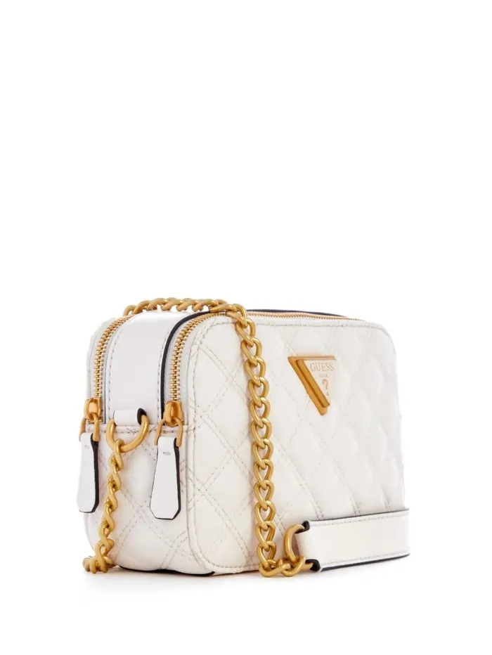 Women Handbags GUESS Giully Quilted Camera Crossbody Ivory Women Handbags GUESS Giully Quilted Camera Crossbody Ivory