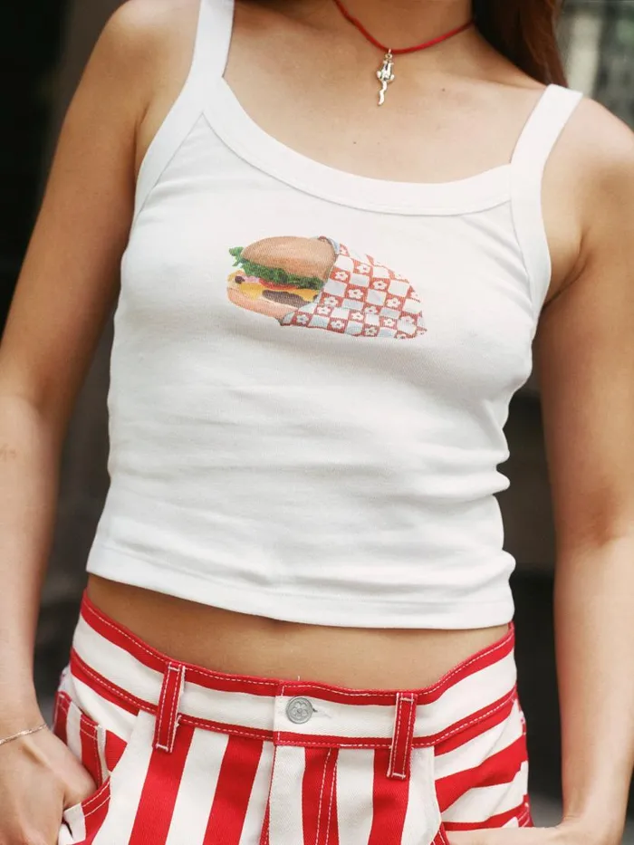 Women Harley Tank Cheeseburger Lisa Says Gah Sleeveless Tops