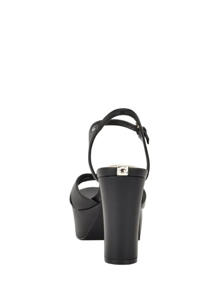 Women Haylo Crisscross Platform Block Heels Black 002 Sandals GUESS Women Haylo Crisscross Platform Block Heels Black 002 Sandals GUESS