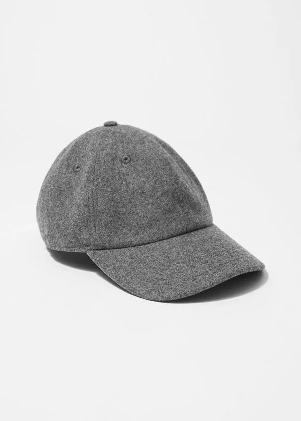 Women Headwear and Other Stories Felt Baseball Cap Grey