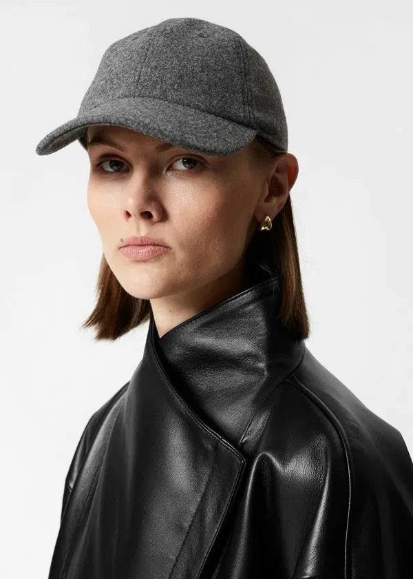 Women Headwear and Other Stories Felt Baseball Cap Grey