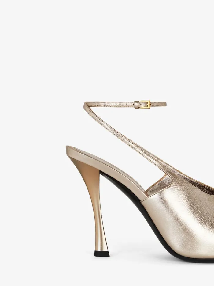 Women Heels Givenchy Show Slingbacks In Laminated Leather Dusty Golden Women Heels Givenchy Show Slingbacks In Laminated Leather Dusty Golden