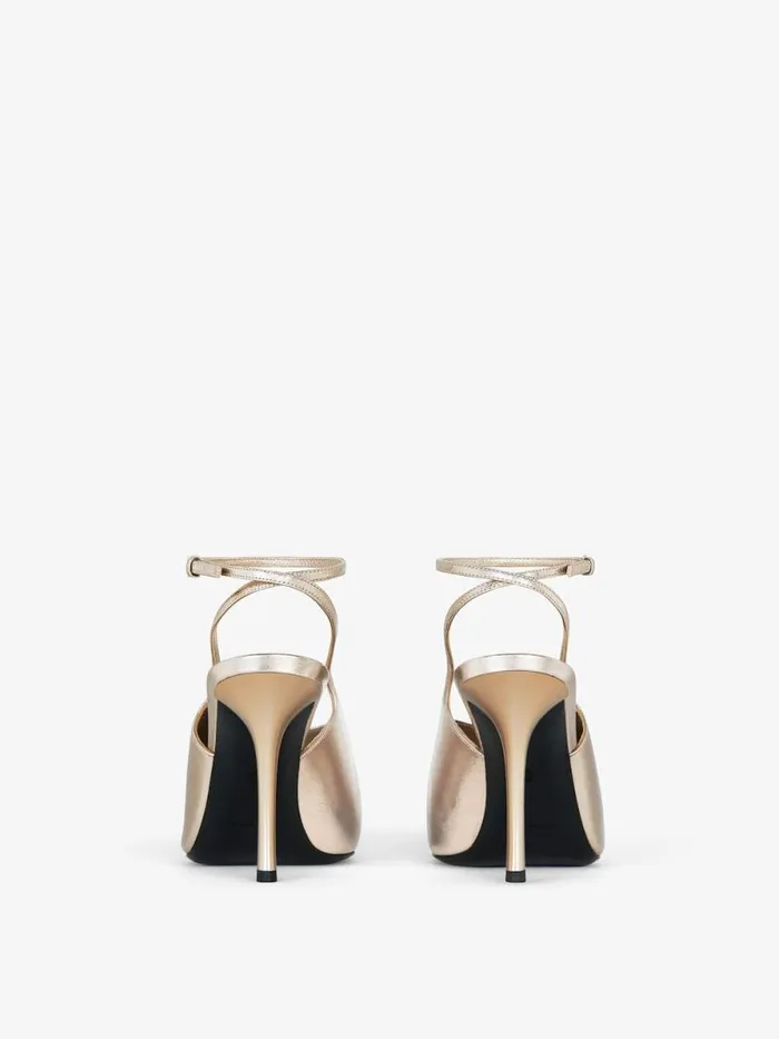 Women Heels Givenchy Show Slingbacks In Laminated Leather Dusty Golden Women Heels Givenchy Show Slingbacks In Laminated Leather Dusty Golden