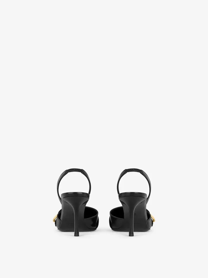 Women Heels Givenchy Voyou Slingbacks In Leather Black Women Heels Givenchy Voyou Slingbacks In Leather Black