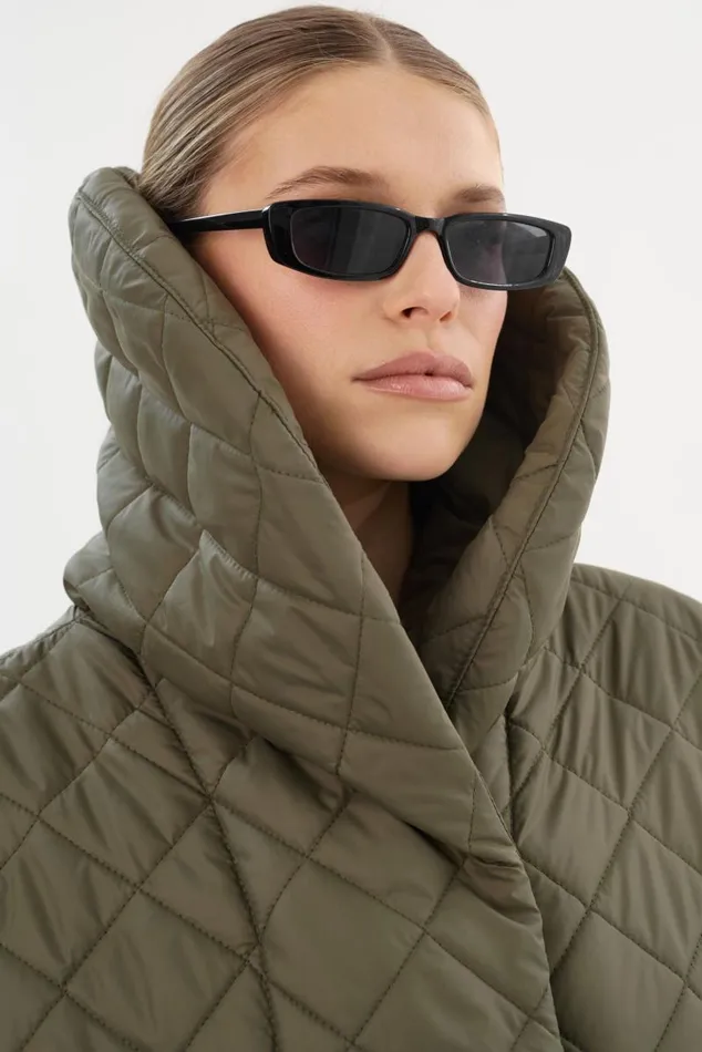 Women HENDRIKA Oversized Quilted Coat Sage LAMARQUE Puffers Women HENDRIKA Oversized Quilted Coat Sage LAMARQUE Puffers
