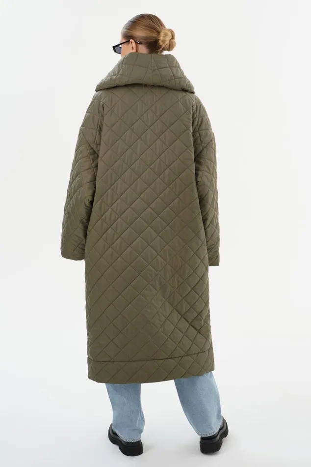 Women HENDRIKA Oversized Quilted Coat Sage LAMARQUE Puffers Women HENDRIKA Oversized Quilted Coat Sage LAMARQUE Puffers