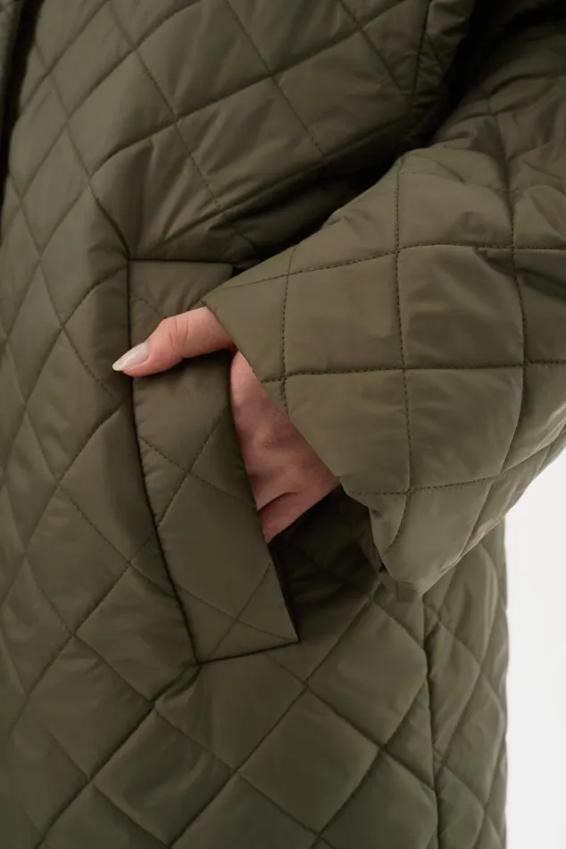 Women HENDRIKA Oversized Quilted Coat Sage LAMARQUE Puffers Women HENDRIKA Oversized Quilted Coat Sage LAMARQUE Puffers