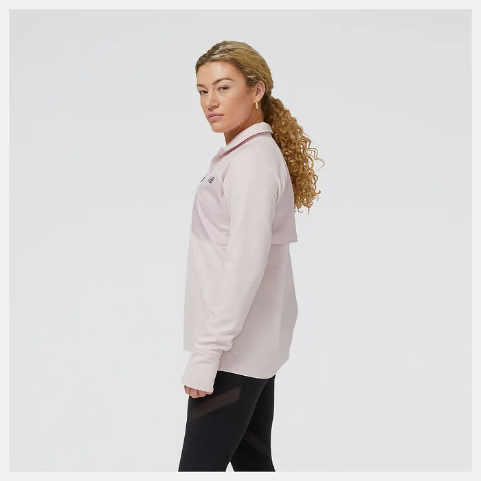 Women Hoodies and Sweatshirts New Balance Q Speed Shift 12 Zip STONE PINK