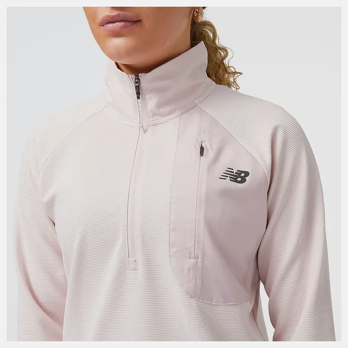 Women Hoodies and Sweatshirts New Balance Q Speed Shift 12 Zip STONE PINK