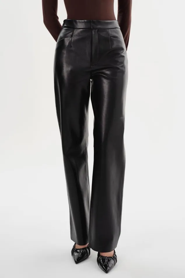Women IMANI Recycled Leather Trousers Black LAMARQUE Pants and Shorts Women IMANI Recycled Leather Trousers Black LAMARQUE Pants and Shorts