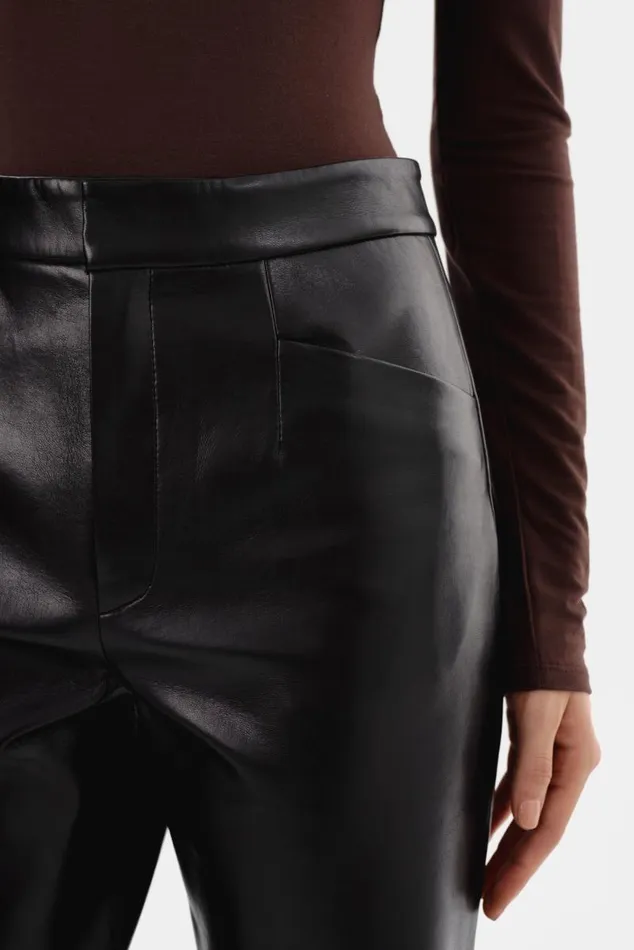 Women IMANI Recycled Leather Trousers Black LAMARQUE Pants and Shorts Women IMANI Recycled Leather Trousers Black LAMARQUE Pants and Shorts