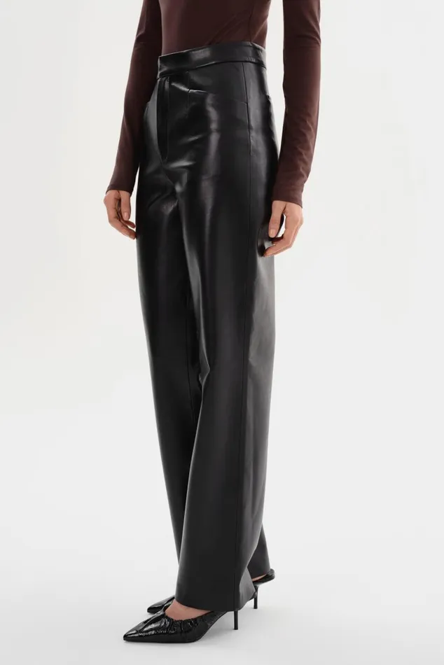 Women IMANI Recycled Leather Trousers Black LAMARQUE Pants and Shorts Women IMANI Recycled Leather Trousers Black LAMARQUE Pants and Shorts