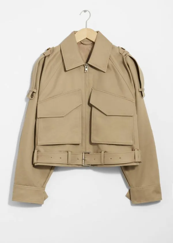 Women Jackets and Coats and Other Stories Belted PatchPocket Jacket Beige