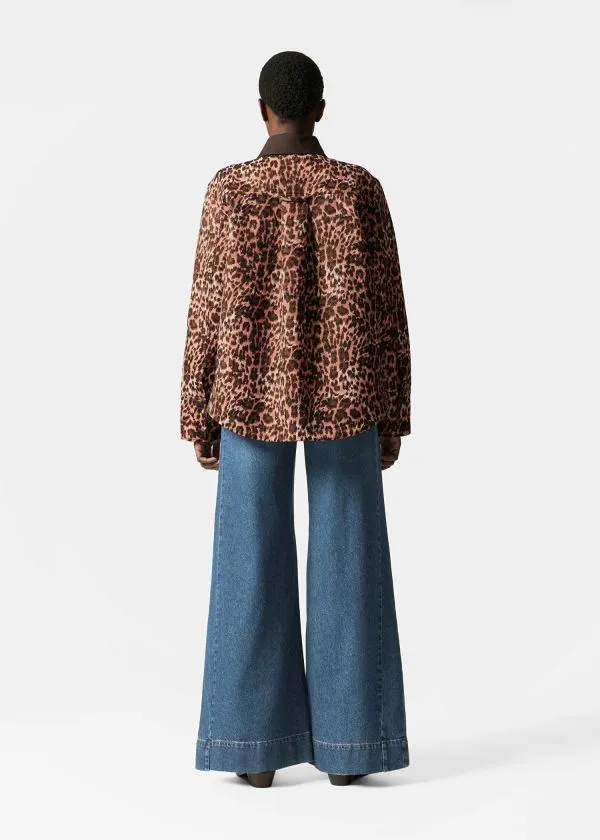 Women Jackets and Coats and Other Stories Contrast Collar Jacquard Jacket Leo Print