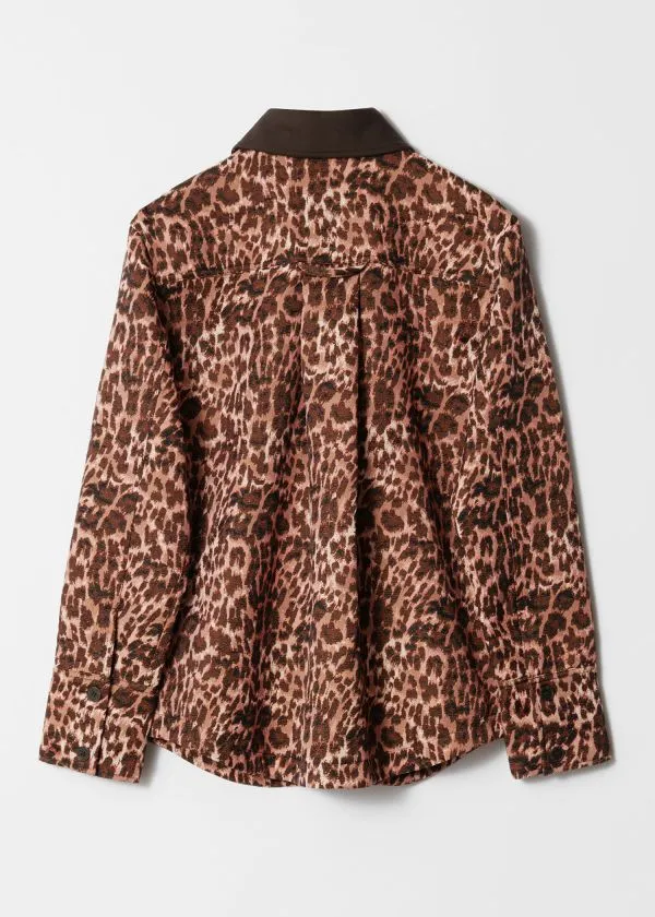 Women Jackets and Coats and Other Stories Contrast Collar Jacquard Jacket Leo Print