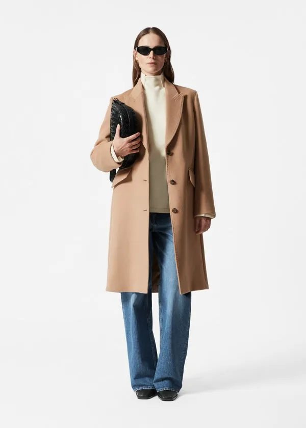 Women Jackets and Coats and Other Stories Tailored SingleBreasted Coat Camel