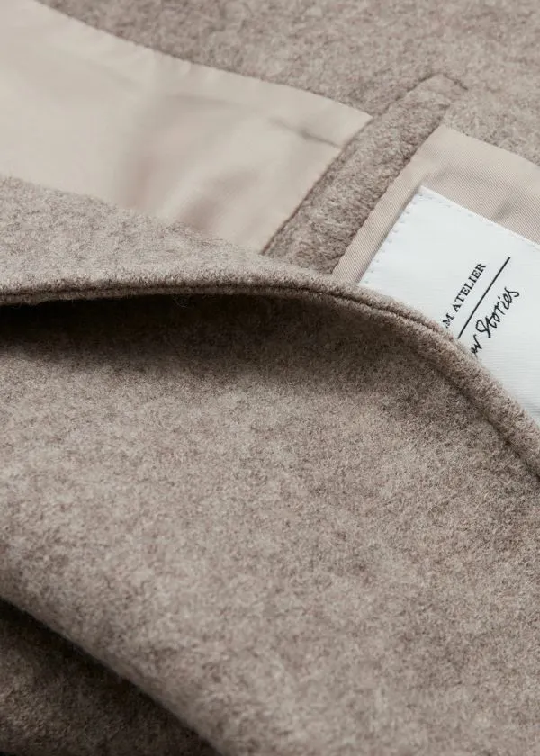Women Jackets and Coats and Other Stories Voluminous Belted Wool Coat Beige
