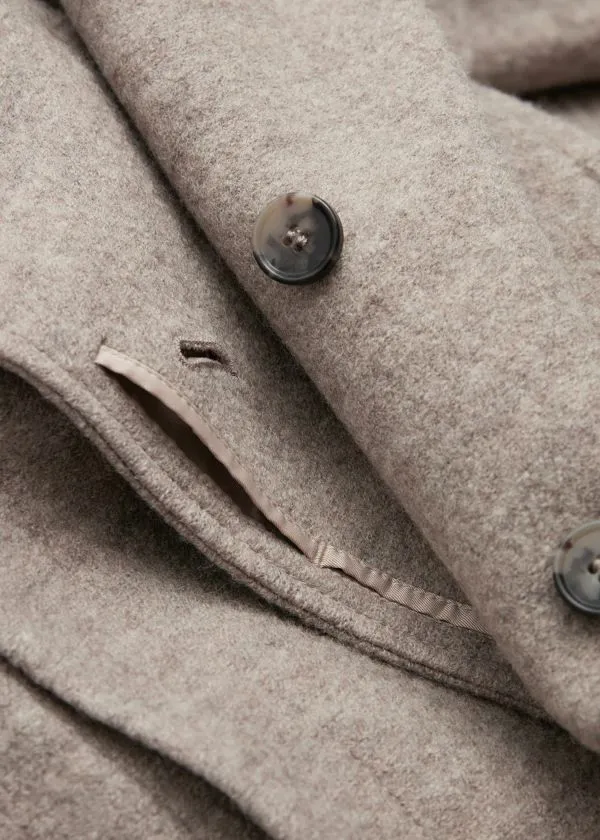 Women Jackets and Coats and Other Stories Voluminous Belted Wool Coat Beige