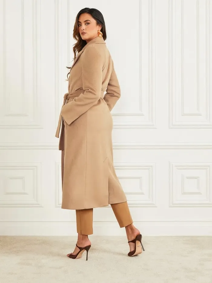 Women Jackets and Coats GUESS Annie Wool Coat Macchiato Multi
