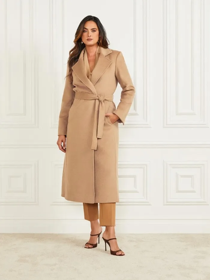Women Jackets and Coats GUESS Annie Wool Coat Macchiato Multi
